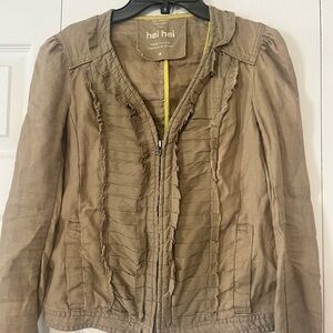 Anthropologie Hei Hei RuffleTan Jacket